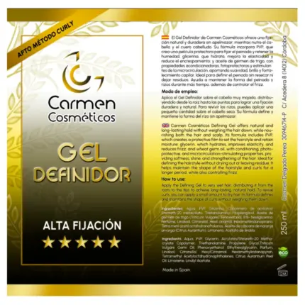 Carmen Cosméticos Gel Definidor Alta Fijación 250ml — frontal